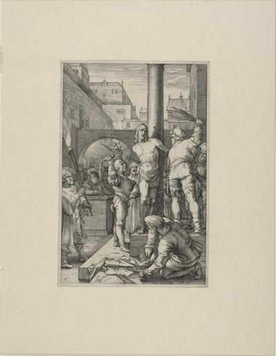 A Flagelação, placa seis da Paixão de Cristo de Hendrick Goltzius