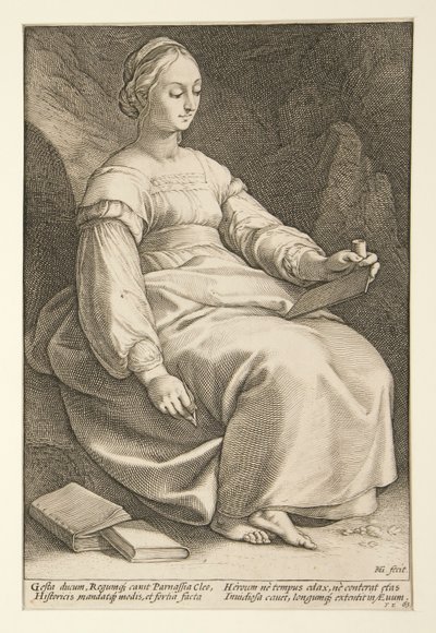 As Nove Musas: Clio, #4 de uma série de 9 de Hendrick Goltzius