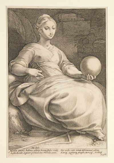 As Nove Musas: Erato, #7 em uma série de 9 de Hendrick Goltzius