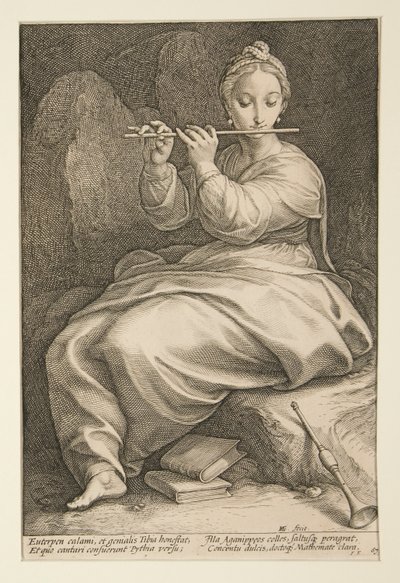 As Nove Musas: Euterpe, #6 de uma série de 9 de Hendrick Goltzius