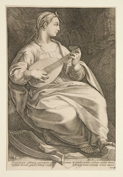 As Nove Musas: Terpsícore, #5 em uma série de 9 de Hendrick Goltzius