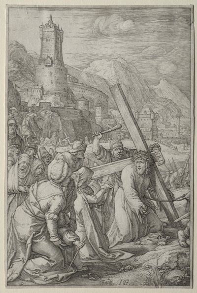 A Paixão: Cristo Carregando a Cruz de Hendrick Goltzius