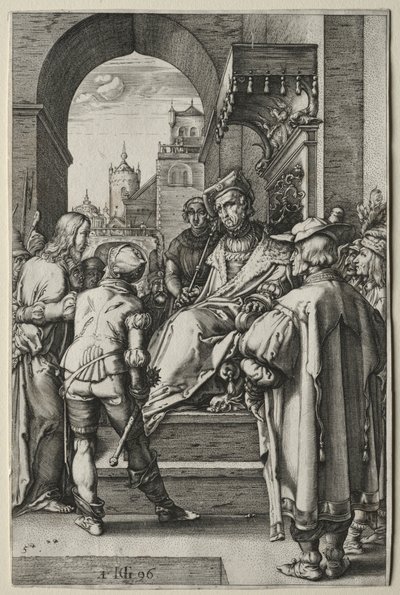 A Paixão: Cristo diante de Pilatos de Hendrick Goltzius