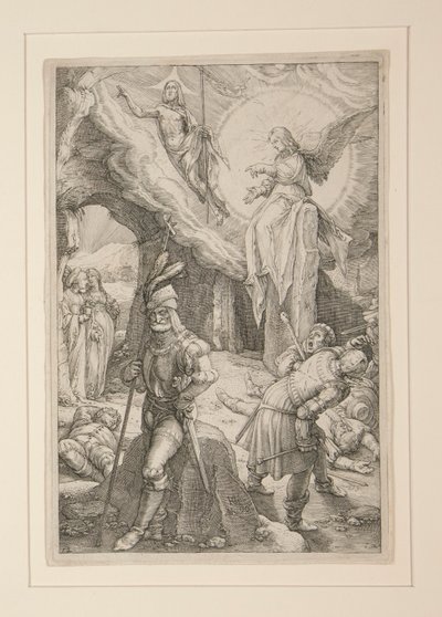 A Ressurreição, de A Paixão, nº 12 em uma série de 12 gravuras de Hendrick Goltzius