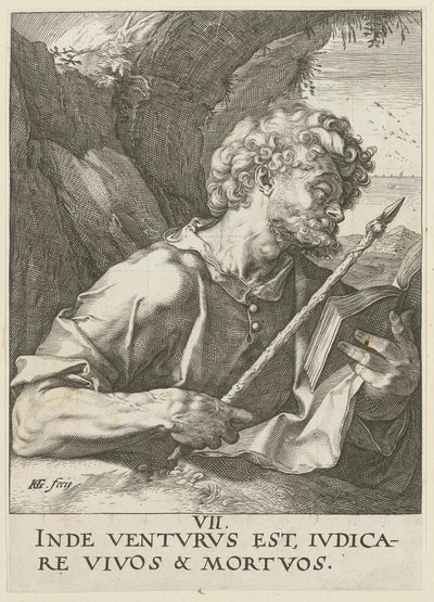 Tomé, prancha 8 da série «Cristo, os doze apóstolos e Paulo» de Hendrick Goltzius