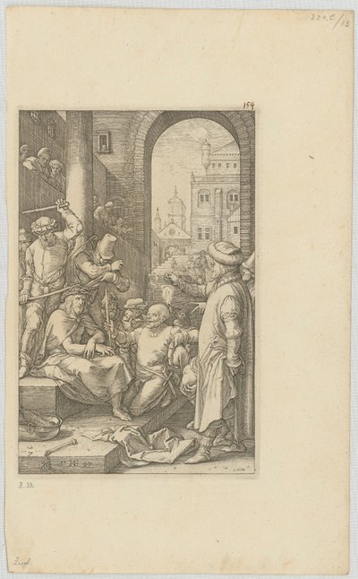 A Zombaria de Cristo, folha 7 da série «A Paixão» de Hendrick Goltzius