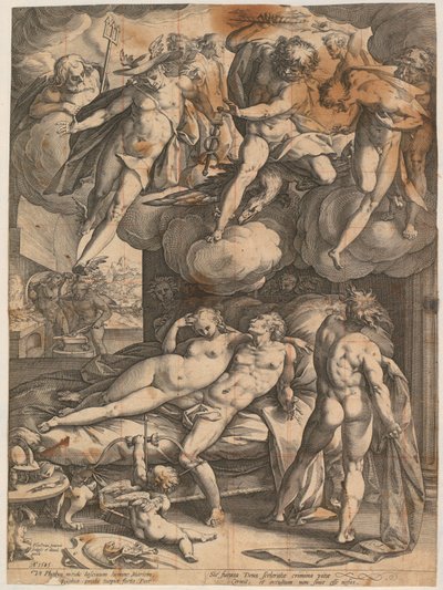 Vulcão surpreende Marte e Vénus de Hendrick Goltzius