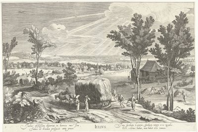 Julius, com os agricultores numa paisagem
Julius (título sobre o objecto)
Os doze meses (título da série) de Hendrick Hondius (I)