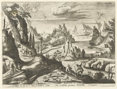 Paisagem com a Queda de Ícaro
Ne quid nimis (título sobre o objecto) de Hendrick Hondius (I)