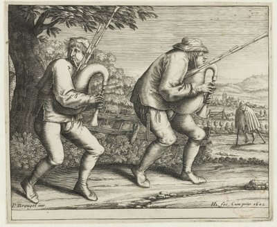 Duas gaita-de-foles
Peregrinação a Molenbeek (título da série) de Hendrick Hondius (I)