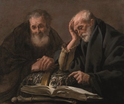 Demócrito e Heráclito, c. 1619-20 (óleo sobre tela) de Hendrick Jansz Terbrugghen