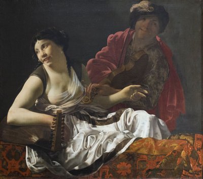 O dueto, Henrick Ter Bruggen (óleo sobre tela) de Hendrick ter Brugghen