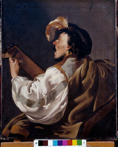 um cantor que se acompanha ao alaúde, também diz que o tocador de alaúde Pintura de Hendrick ter Brugghen (ou Terbrugghen de Hendrick ter Brugghen