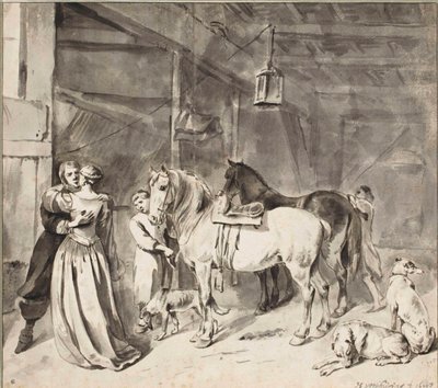 Um Cavalier despedindo-se de uma senhora, 1678 de Hendrick Verschuring
