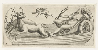 Diana com arco e flecha
Nouveau Livre des Dieux et Deeßes De la Marine Bouckje of Sea Gods and Goddesses (título da série) de Hendrick de Keyser (I)