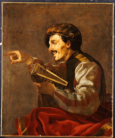 Um apontador lutanista sentado de Hendrick ter Brugghen