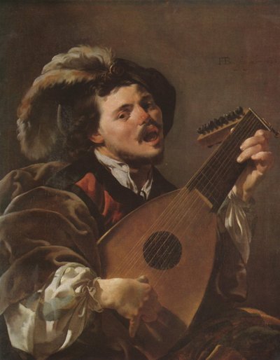 Holandês: Zingende lute spelen man Um homem a tocar alaúde de Hendrick ter Brugghen