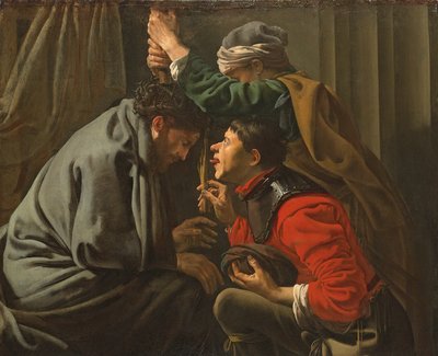 A coroação de espinhos e a zombaria de Cristo de Hendrick ter Brugghen