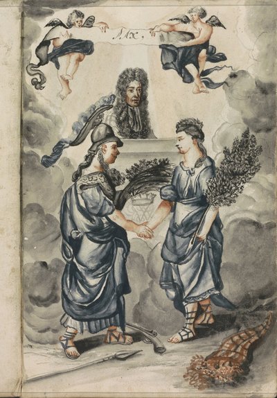 Guilherme III analisa a aliança entre a Sabedoria e a Paz de Hendrick van Beaumont
