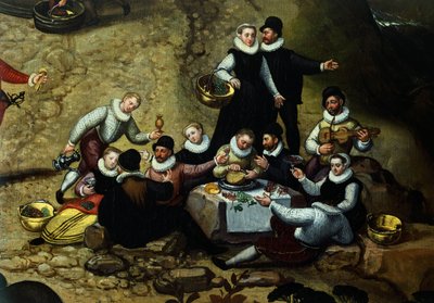 Feira nacional, por Lucas van Valkenborch, cerca de (1530-1597) de Hendrick van den (1530 97) Broeck