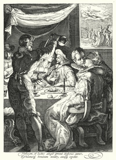 Noite (gravação) de Hendrik (after) Goltzius