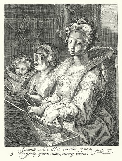 Música (gravura) de Hendrik (after) Goltzius