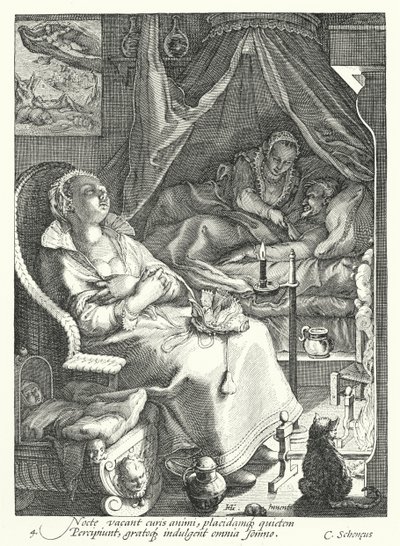 Noite (gravura) de Hendrik (after) Goltzius