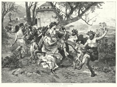 Uma Festa Bacanaliana (litho) de Hendrik (after) Siemiradzki