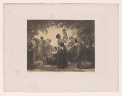 Mulheres italianas a uma mesa de Hendrik Adriaan Christiaan Dekker