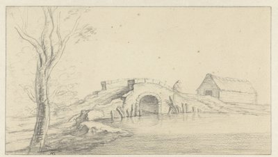 Paisagem com ponte de pedra dilapidada de Hendrik Chalon