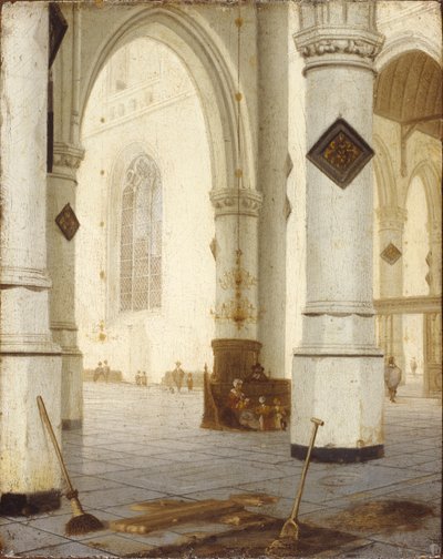 Interior da Igreja (óleo sobre painel) de Hendrik Cornelisz. van Vliet