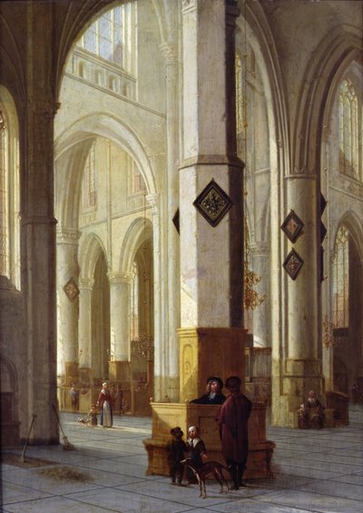 Interior da Igreja de St. Bavo, Haarlem, c.1611-12 de Hendrik Cornelisz. van Vliet