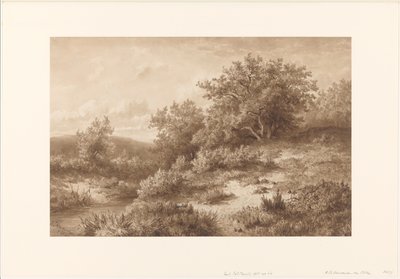 Paisagem com riacho e arbustos de Hendrik Dirk Kruseman van Elten