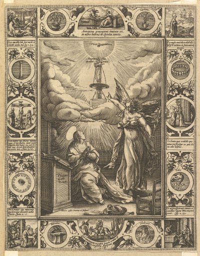 Ave Maria, das cenas alegóricas da vida de Cristo, das alegorias cristãs e profanas. de Hendrik Goltzius