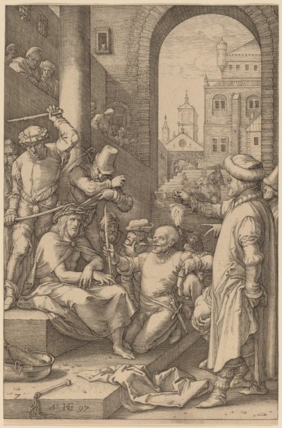 Cristo coroado de espinhos de Hendrik Goltzius