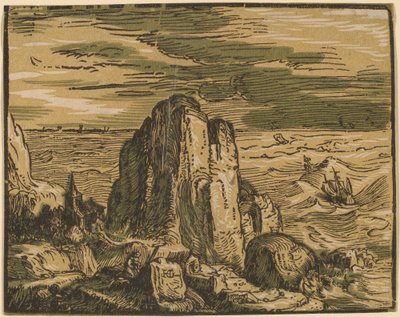 Penhasco à beira-mar de Hendrik Goltzius