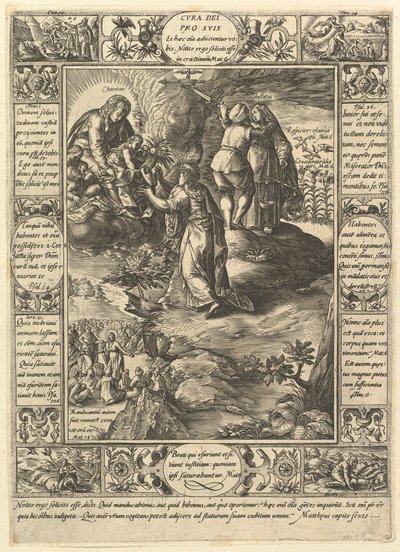 Cura Dei Pro Suis, das alegorias da fé cristã, das alegorias cristãs e profanas. de Hendrik Goltzius