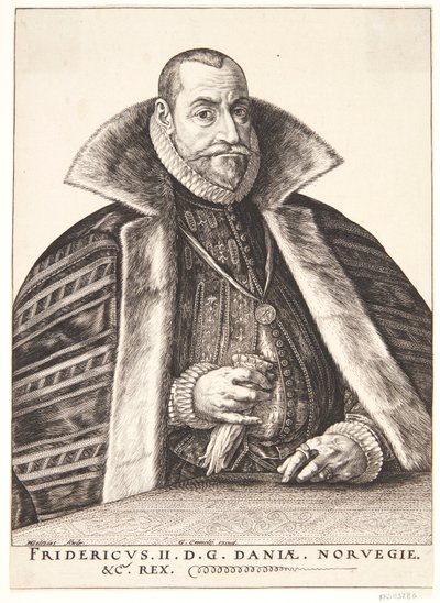 Dinamarquês: Frederik II, Rei da Dinamarca e da Noruega de Hendrik Goltzius