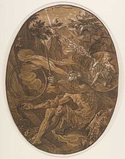 Demogorgon in the Cave of Eternity, c. 1588 de Hendrik Goltzius