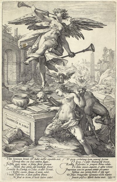 Fama e História, de Heróis Romanos, 1586 de Hendrik Goltzius