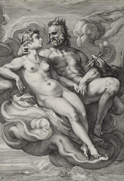 Júpiter e Juno, c.1593-94 (gravura em papel) de Hendrik Goltzius
