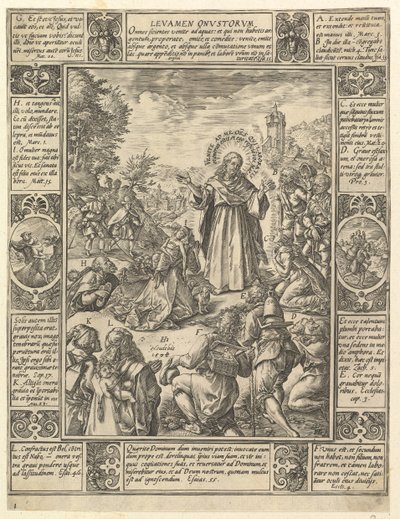 Levamen Onostrorum, de Alegorias da Fé Cristã, de Christian and Profane All ..., 1604. de Hendrik Goltzius
