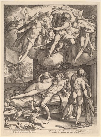 Marte e Vênus surpreendidos por Vulcano de Hendrik Goltzius
