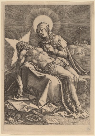 Pietà (A Virgem Dolorosa com o Cristo morto no colo) de Hendrik Goltzius
