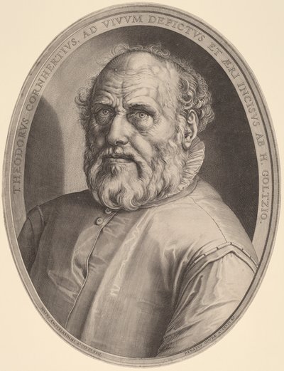 Retrato de Dirk Volckertcz. veado de Hendrik Goltzius