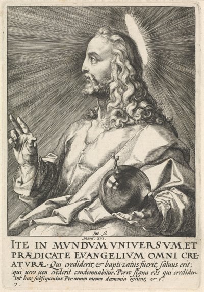 Salvator Mundi, c.1589 (gravura) de Hendrik Goltzius