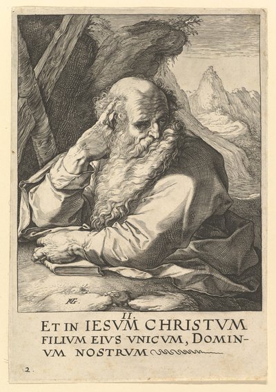 Santo André, de Cristo, os Apóstolos e São Paulo com o Credo, ca. 1589 de Hendrik Goltzius