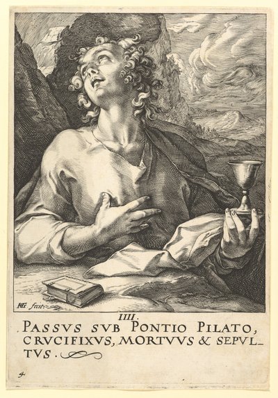 São João, de Cristo, os Apóstolos e São Paulo com o Credo, ca. 1589 de Hendrik Goltzius