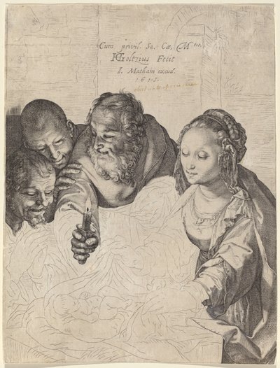 A adoração dos pastores de Hendrik Goltzius