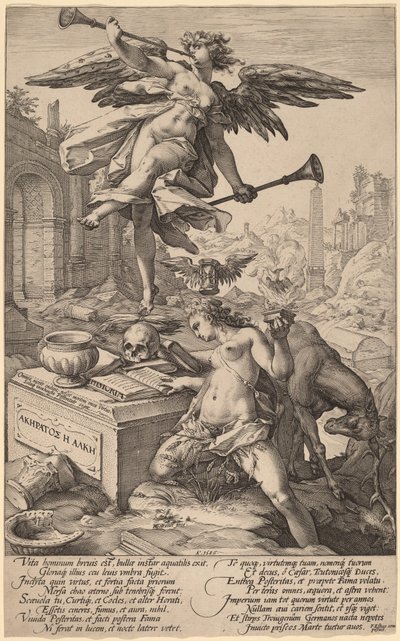A alegoria da fama e da história de Hendrik Goltzius